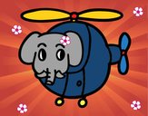 Helióptero con elefante