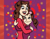 Dibujo Madre e hija abrazadas pintado por yasmelysdg