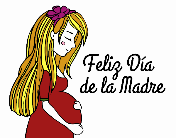 Mamá embarazada en el día de la madre