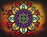 Dibujo Mandala corazones árabes pintado por CARySER