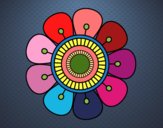 Dibujo Mandala en forma de flor pintado por CARySER