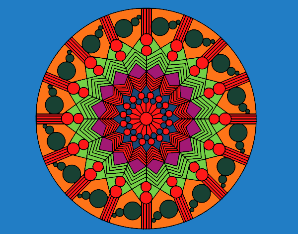 Mandala flor con círculos