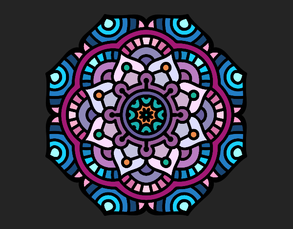 Dibujo Mandala flor conceptual pintado por queyla