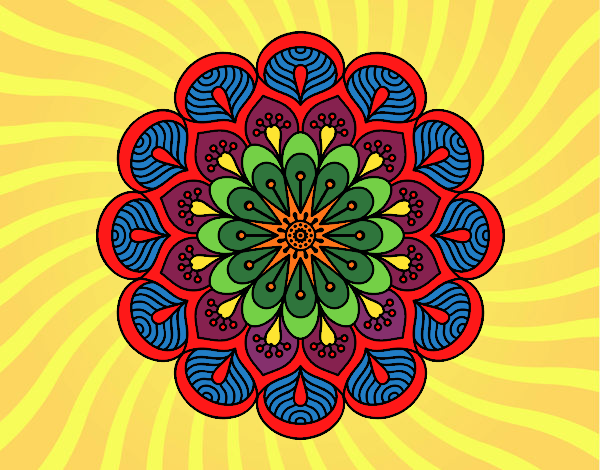 Mandala flor y hojas