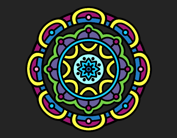 Dibujo Mandala para la relajación mental pintado por queyla