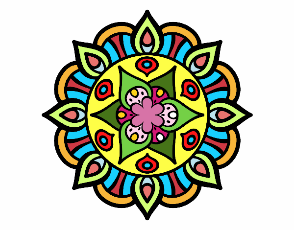 Dibujo Mandala vida vegetal pintado por colibri49