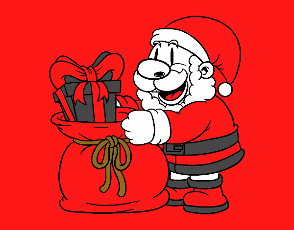 Santa Claus ofreciendo regalos