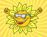 Un sol con gafas de sol