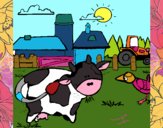 Vaca en la granja