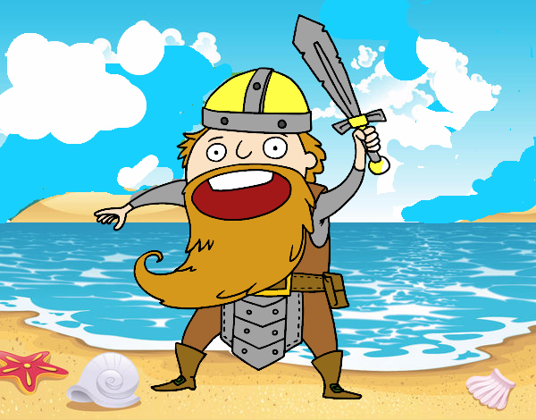 Dibujo Vikingo al ataque pintado por queyla
