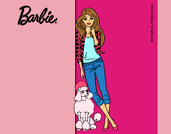 Barbie con cazadora de cuadros