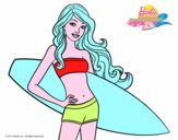 Barbie con tabla de surf