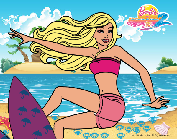 Barbie surfeando