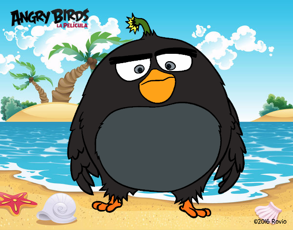 Dibujo Bomb de Angry Birds pintado por queyla
