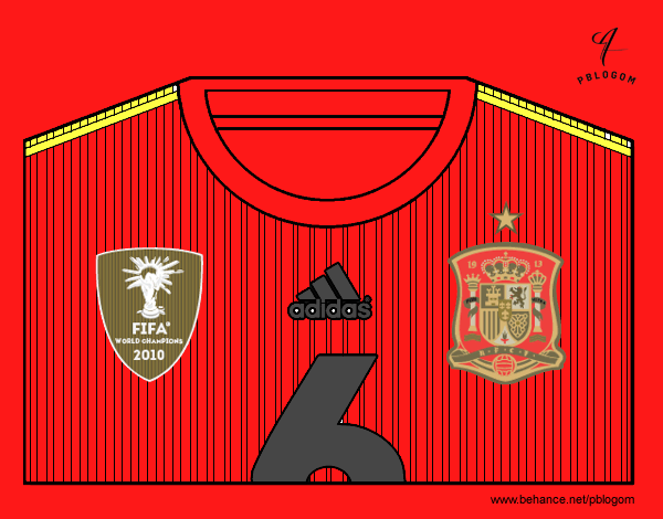 Camiseta del mundial de fútbol 2014 de España