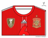 Camiseta del mundial de fútbol 2014 de España