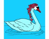 Cisne con flores