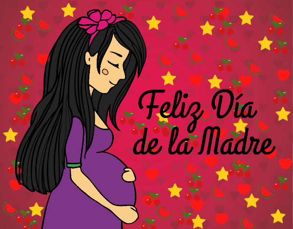 Mamá embarazada en el día de la madre