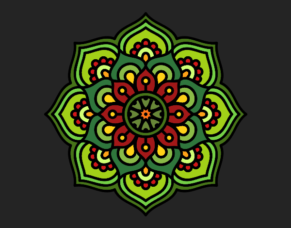 Dibujo Mandala flor de la concentración pintado por queyla