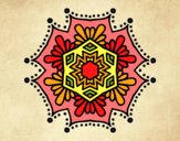 Dibujo Mandala flor simétrica pintado por CARySER