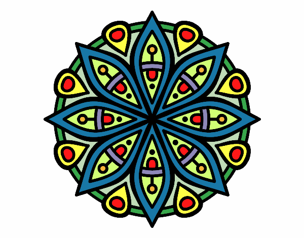 Dibujo Mandala para la concentración pintado por colibri49
