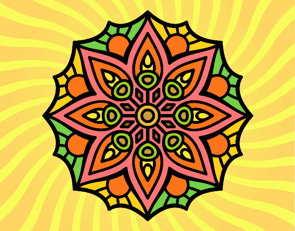Dibujo Mandala simetría sencilla pintado por CARySER