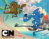 Mordecai y Rigby karatekas