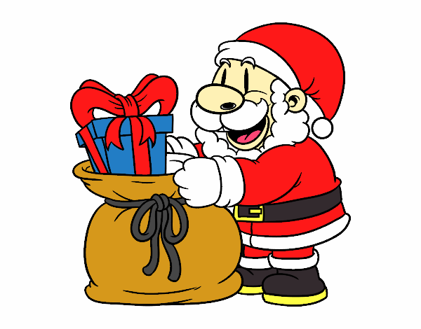 Santa Claus ofreciendo regalos