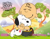 Snoopy y Carlitos abrazados