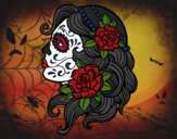 Dibujo Tatuaje de Catrina pintado por lolyyfeli