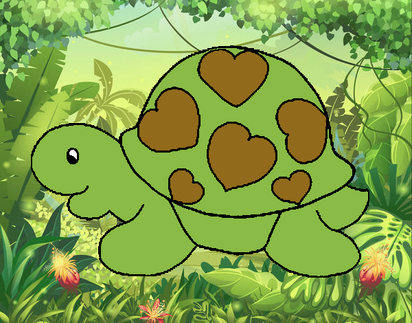 Tortuga con corazones