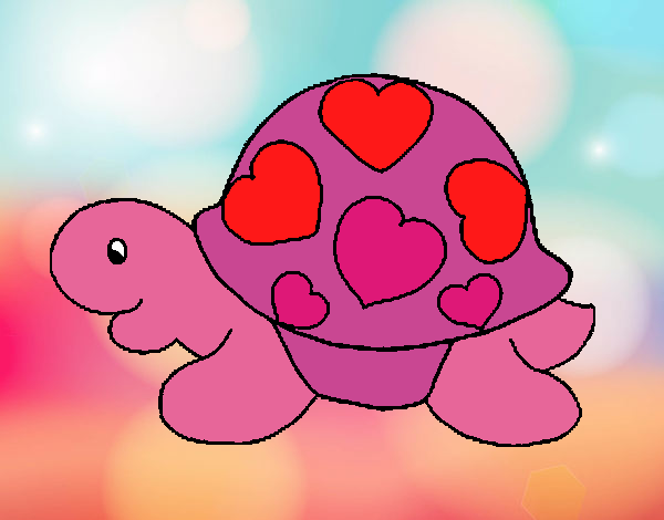 Tortuga con corazones