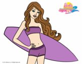 Barbie con tabla de surf