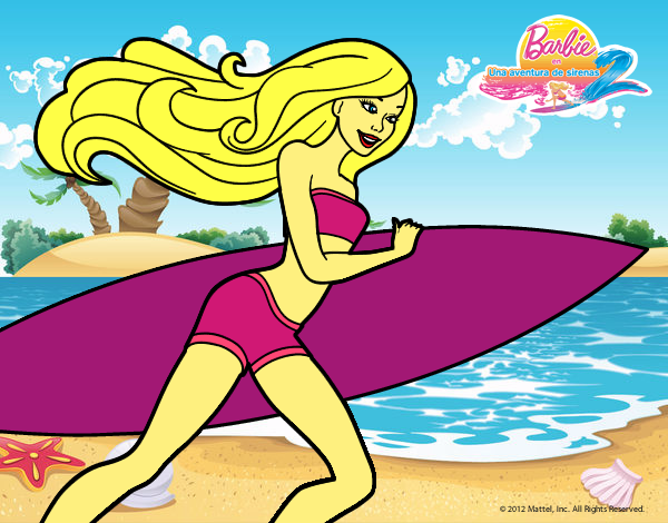 Barbie corre al agua