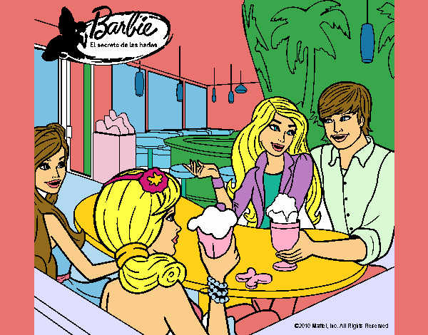 Barbie y sus amigos en la heladería