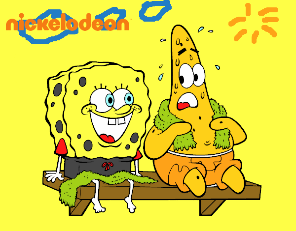 Bob Esponja y Patricio en bañador