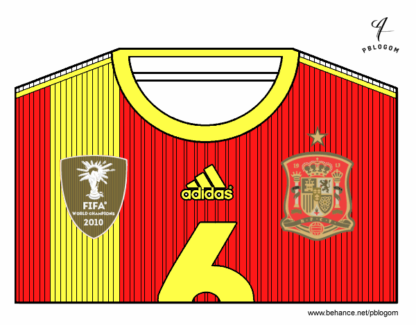 Camiseta del mundial de fútbol 2014 de España