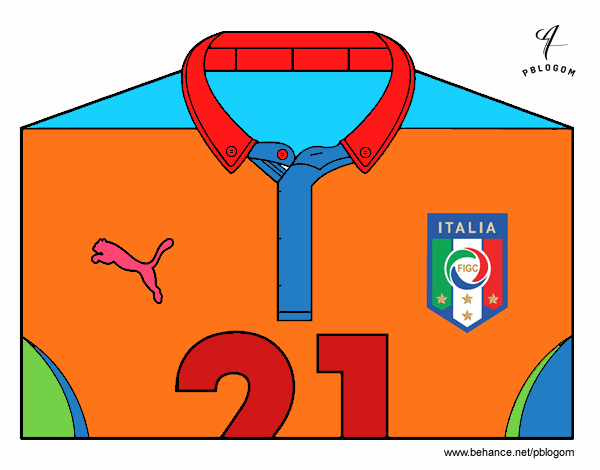 Camiseta del mundial de fútbol 2014 de Italia