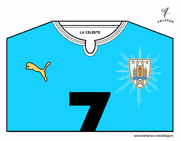 Camiseta del mundial de fútbol 2014 de Uruguay