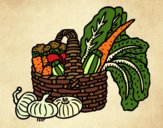 Dibujo Cesta de verduras pintado por queyla