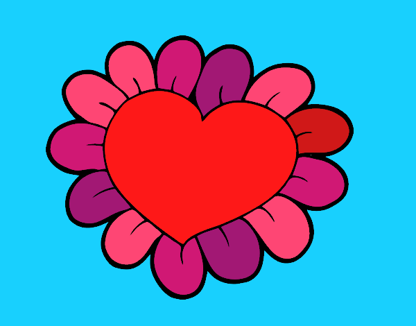 Dibujo Corazón flor pintado por dominium