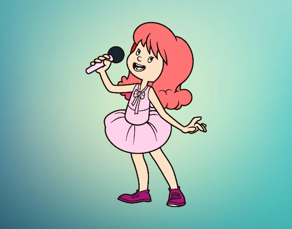 Estrella del pop cantando