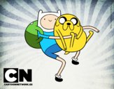 Finn y Jake abrazados