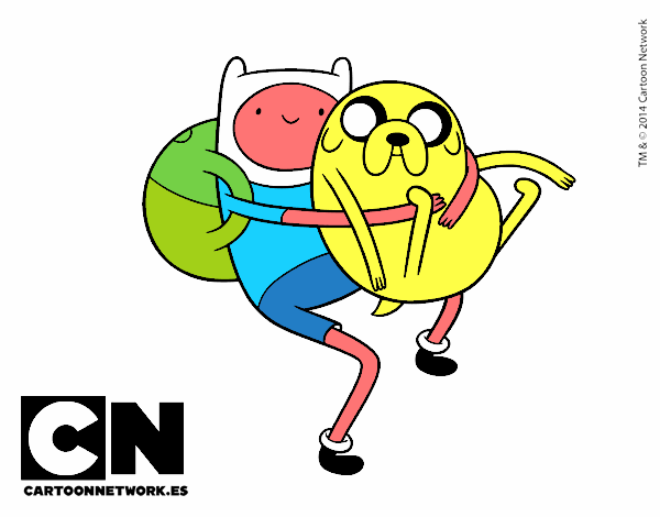 Finn y Jake abrazados