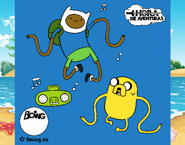 Finn y Jake escuchando música