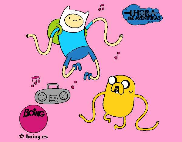 Finn y Jake escuchando música