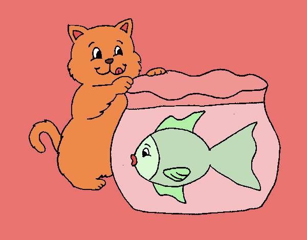 Dibujo Gato y pez pintado por SHEERAN
