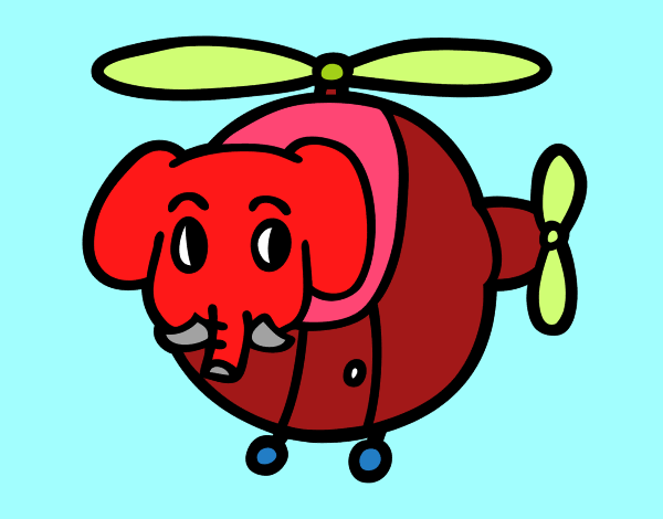 Helióptero con elefante