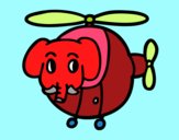 Helióptero con elefante