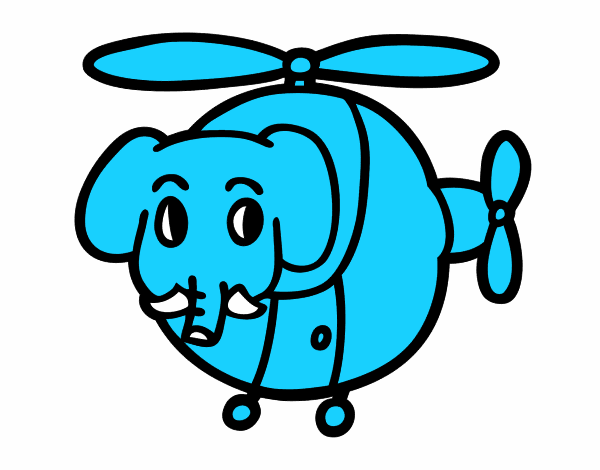 Helióptero con elefante